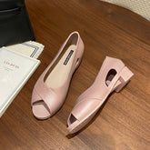 Comfortable Casual Cutout Chunky Heel Shoes