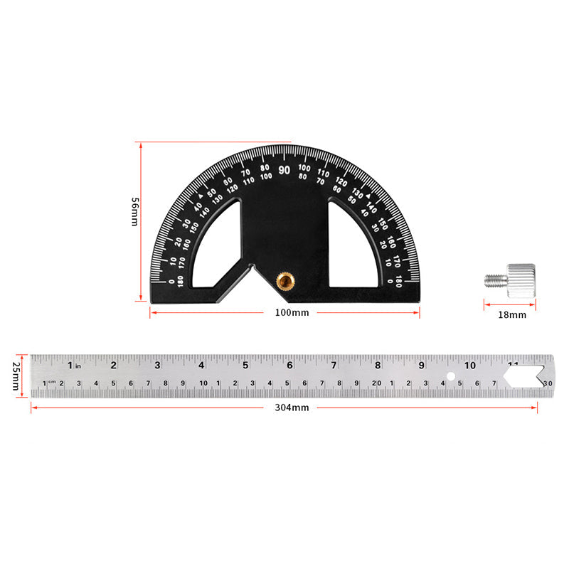 Protractor Angle Ruler with 0-180° Adjustable