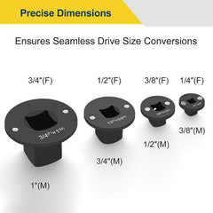 ✨Low Profile Impact Socket Adapter Set â€?Industrial Drive Ratchet & Wrench Adapter Set for Tight Spaces, 4PC Hardware Kit: 3/4" to 1", 1/2" to 3/4", 1/2" to 3/8", 1/4" to 3/8"